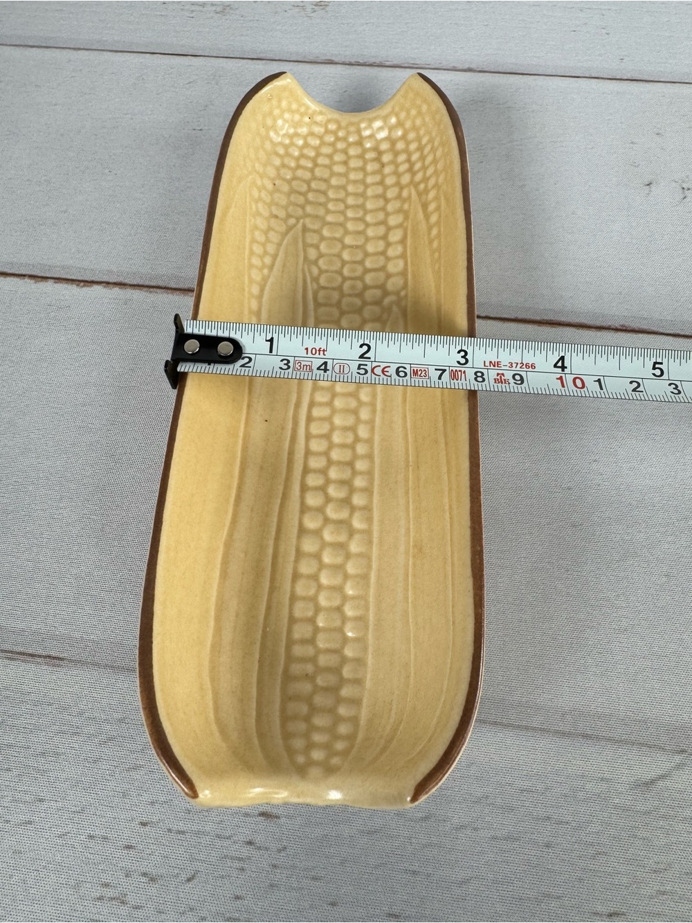 Vintage Pfaltzgraff Village Corn on the Cob Relish Dish #46 Cream Brown Trim - Picture 8 of 9